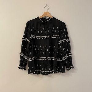 Isabel Marant Etoile Daniela Linen Top in Black